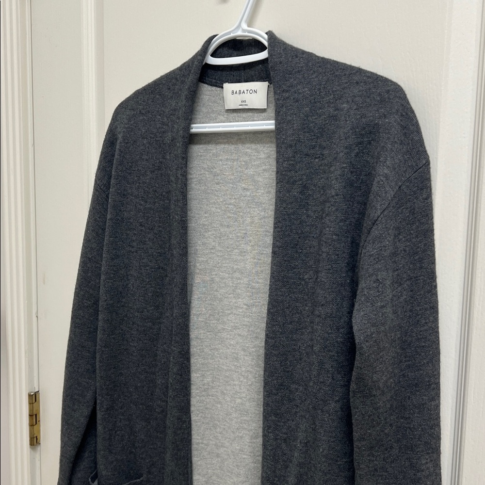 Aritzia Babaton Lance Wool Long Cardigan | Size XXS Dark Grey - Picture 6 of 9